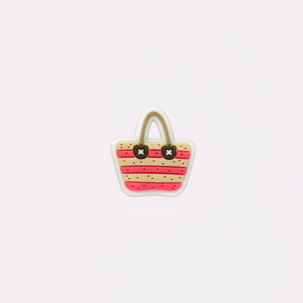 Pink Striped Tote Bag Charm