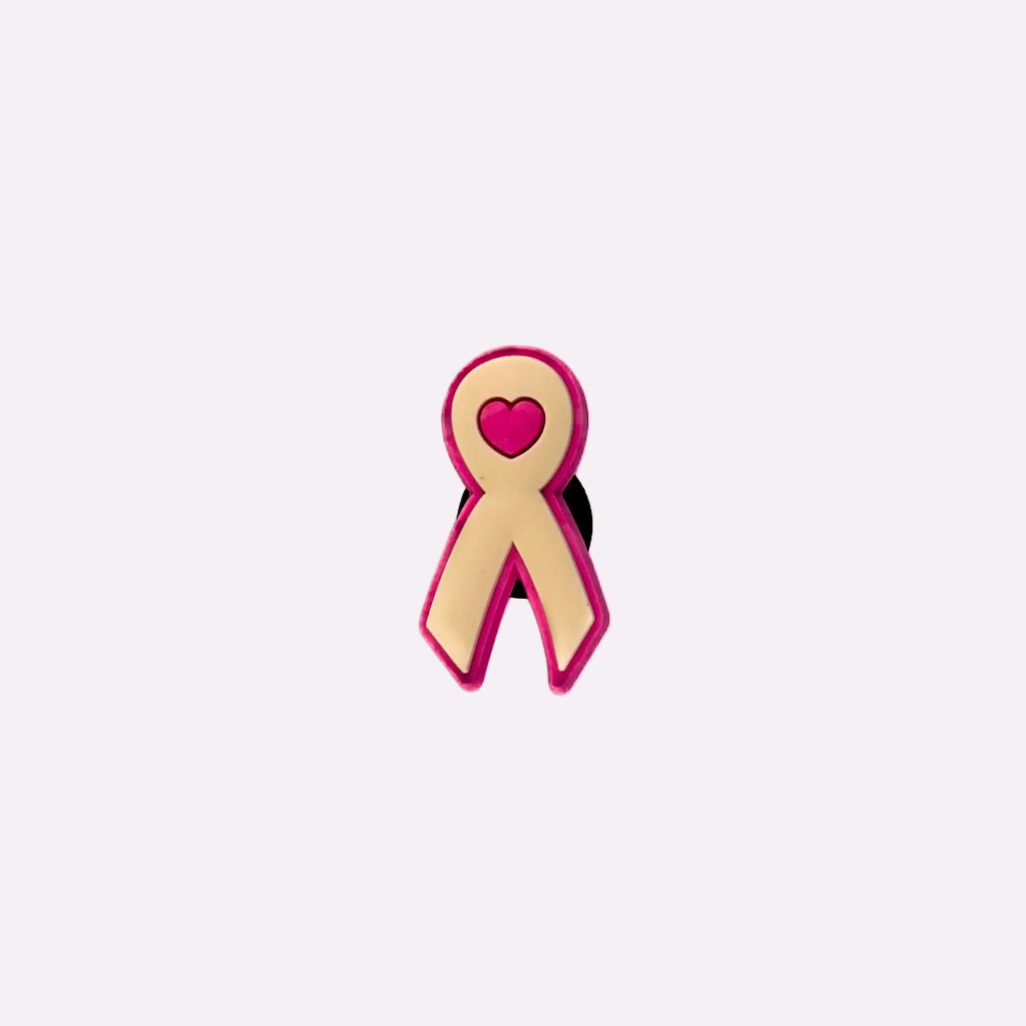 Pink Heart Ribbon Charm