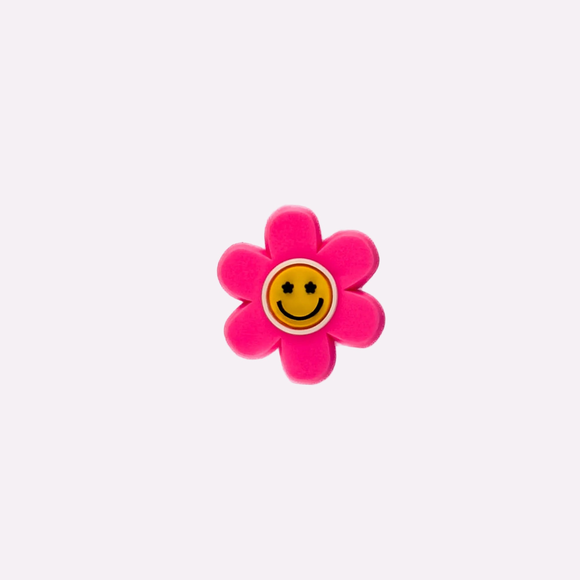 Smiley Pink Flower Charm