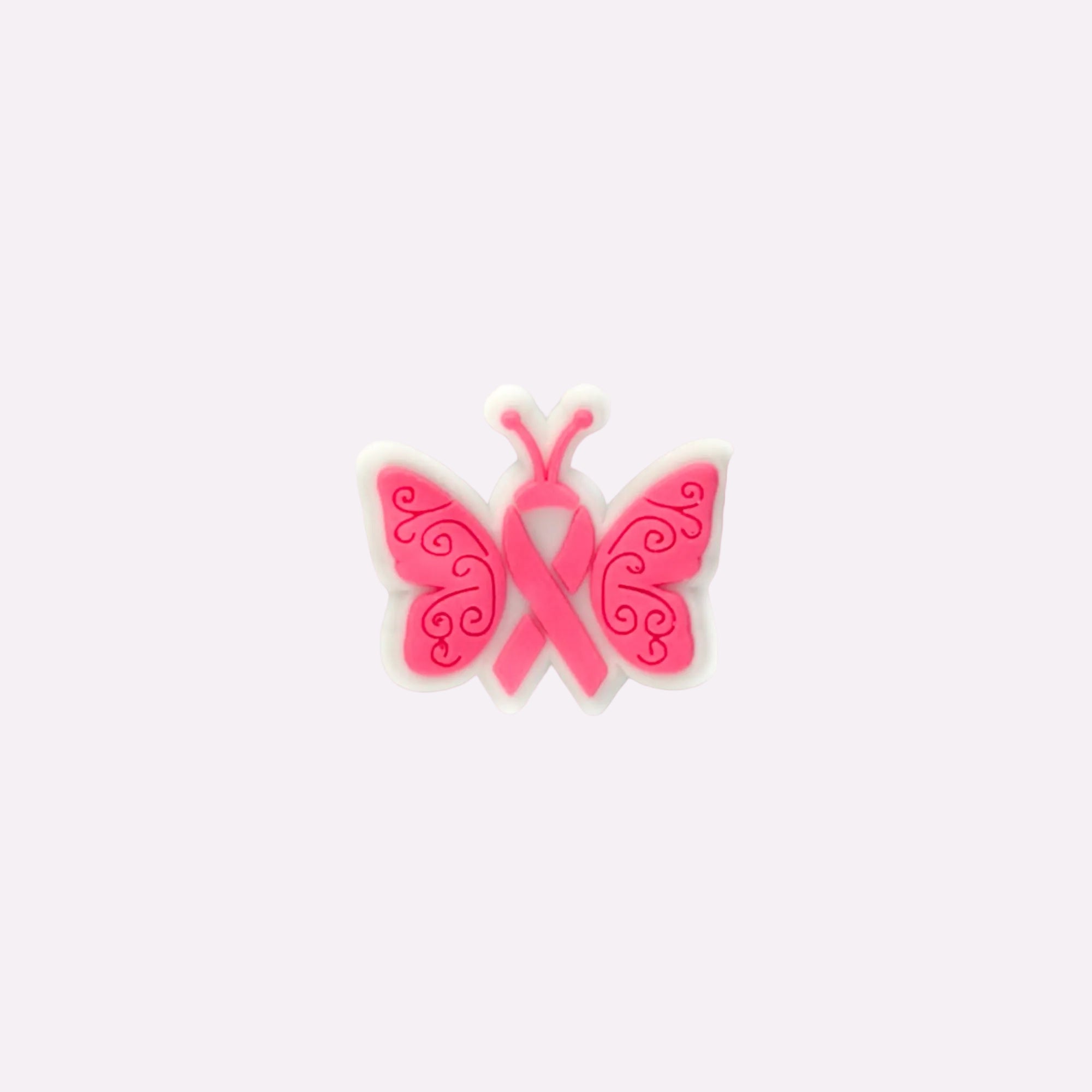 Pink Ribbon Butterfly Charm