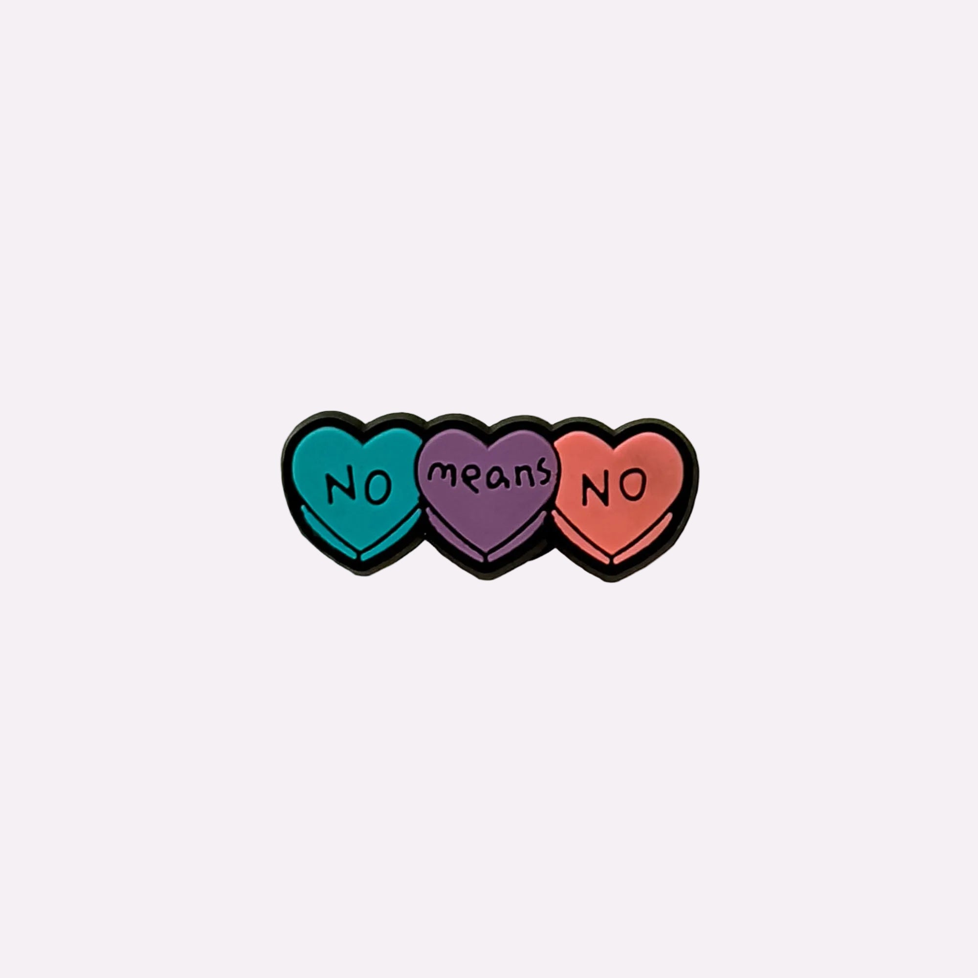 No Means No Hearts Charm
