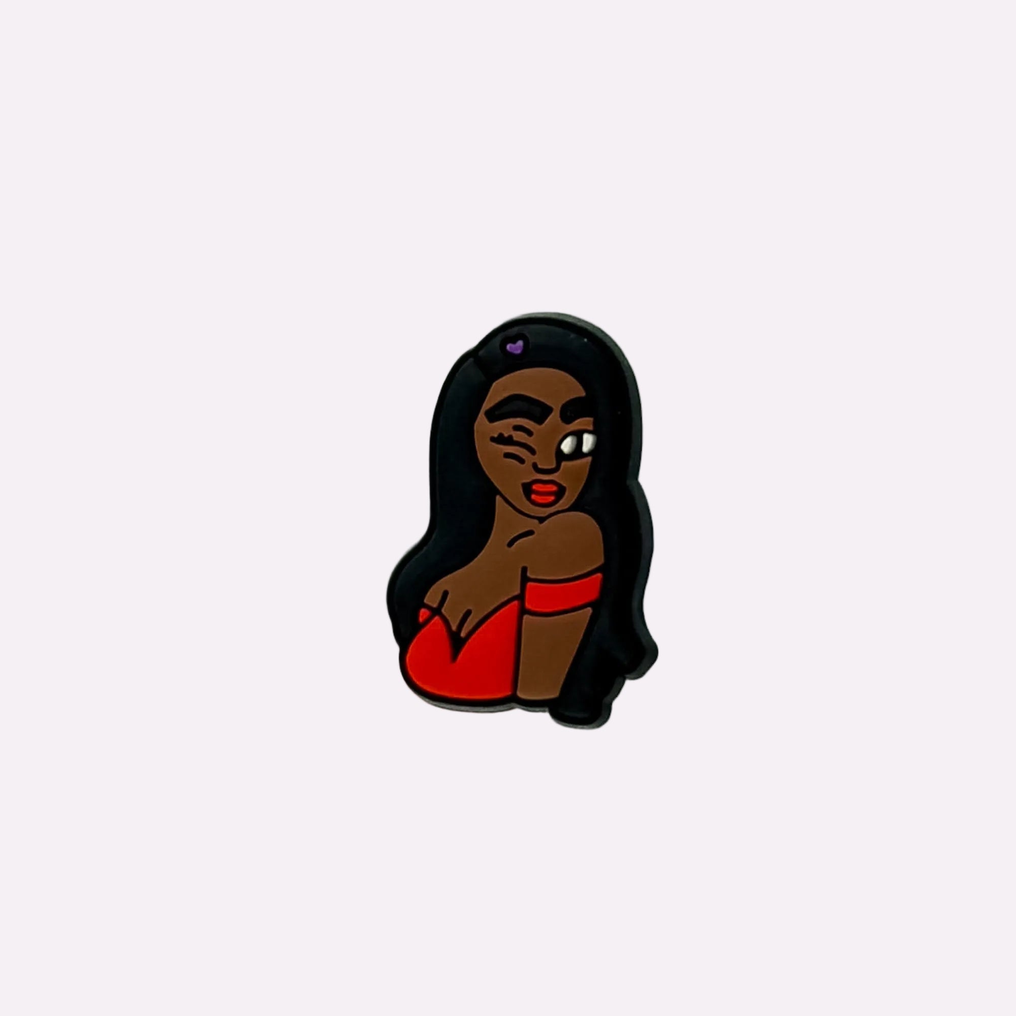 Winking Glam Girl Charm