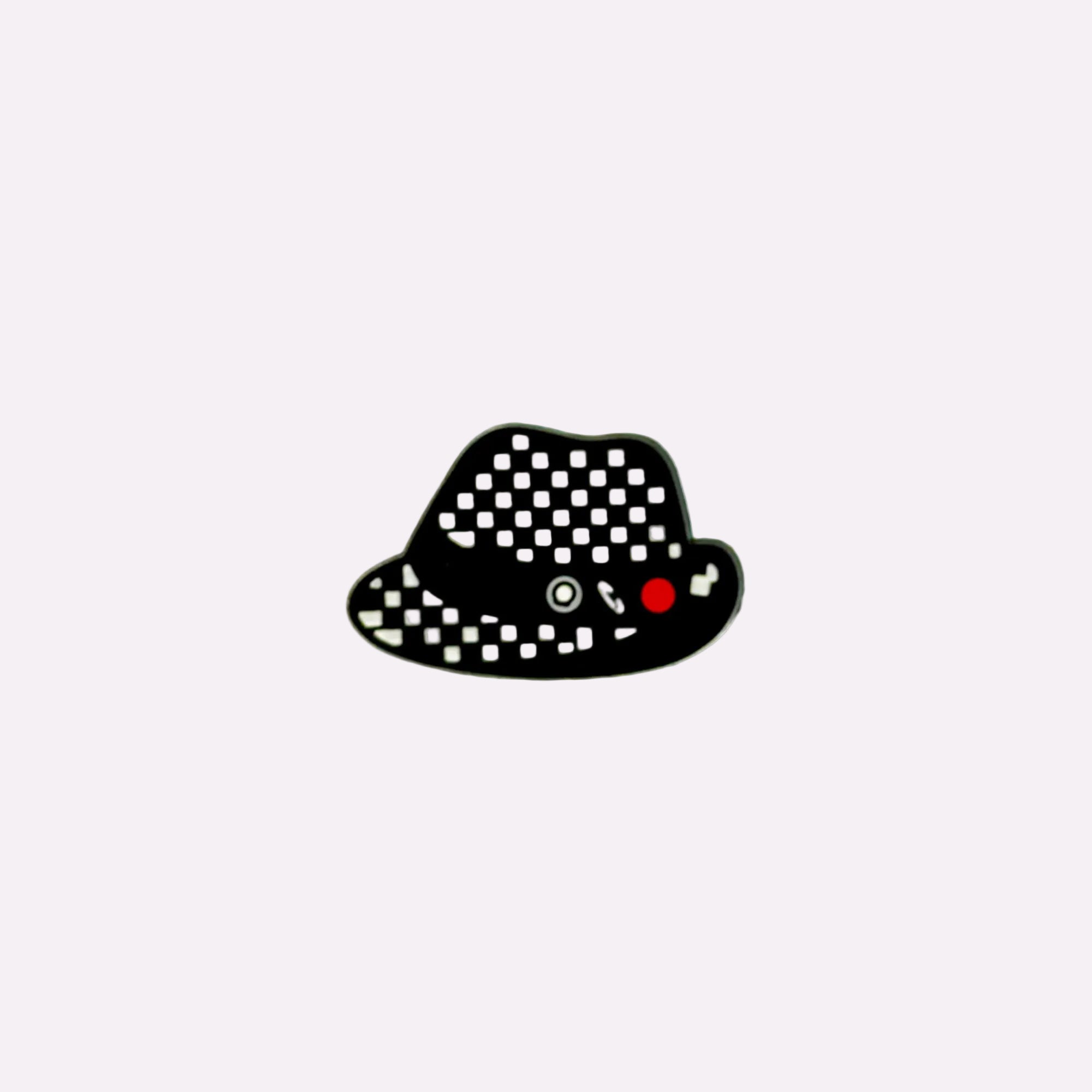 Black Checkered Fedora Charm
