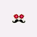 Flower Sunglasses & Mustache Charm