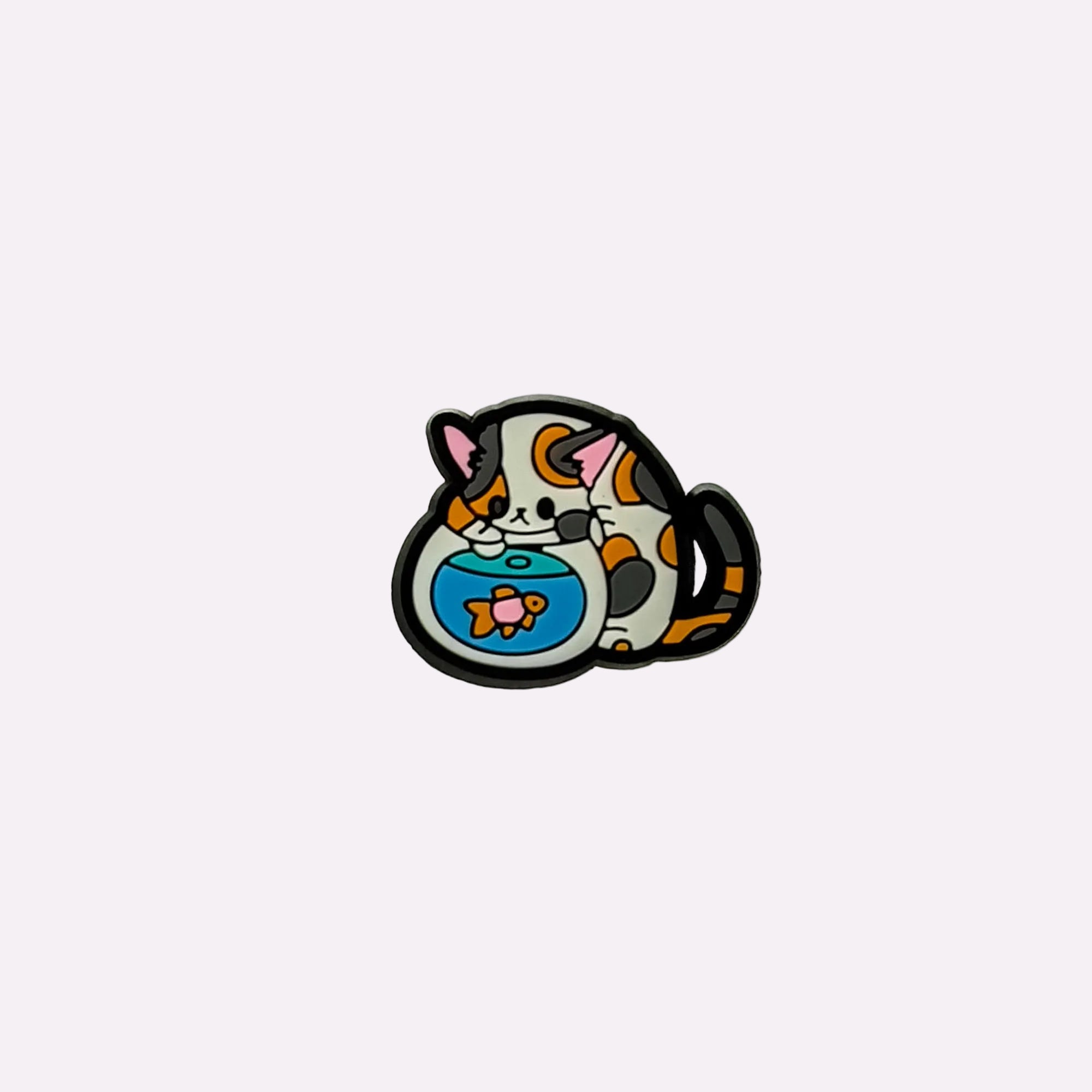 Calico Cat with Fishbowl Charm