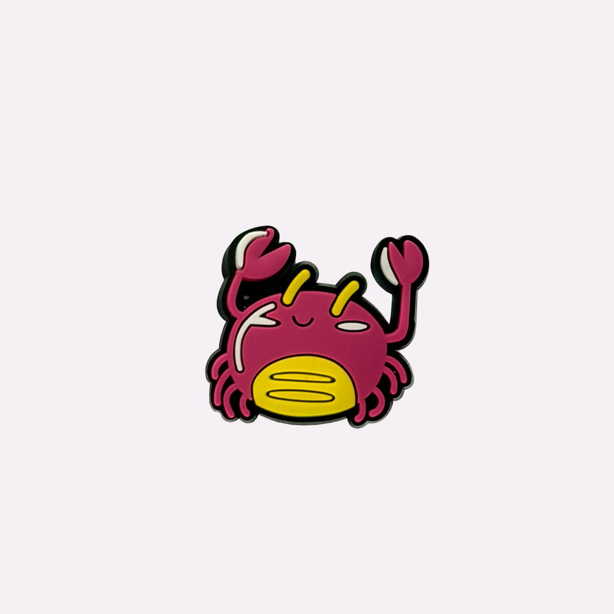 Smiley Pink Crab Charm