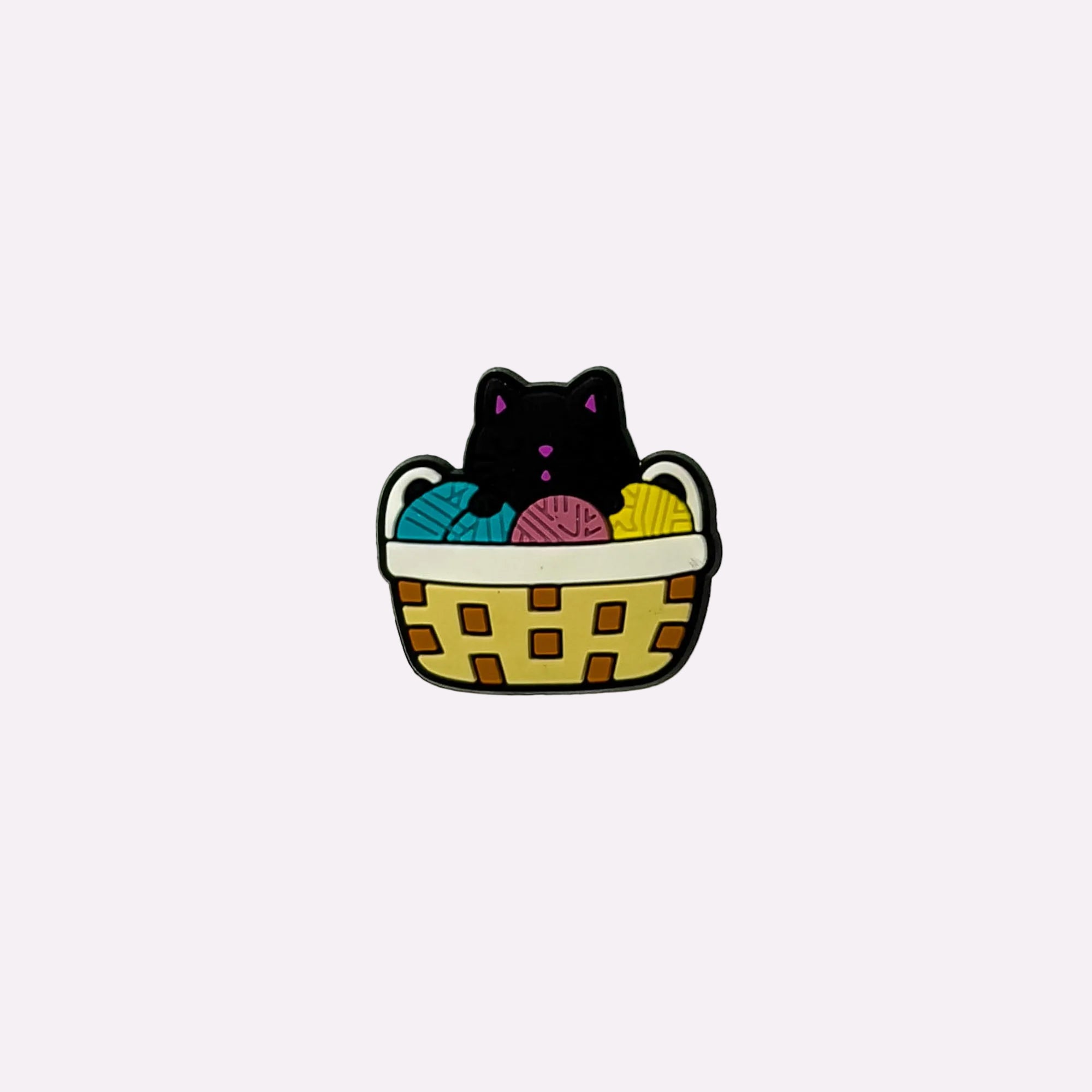 Black Cat Yarn Basket Charm