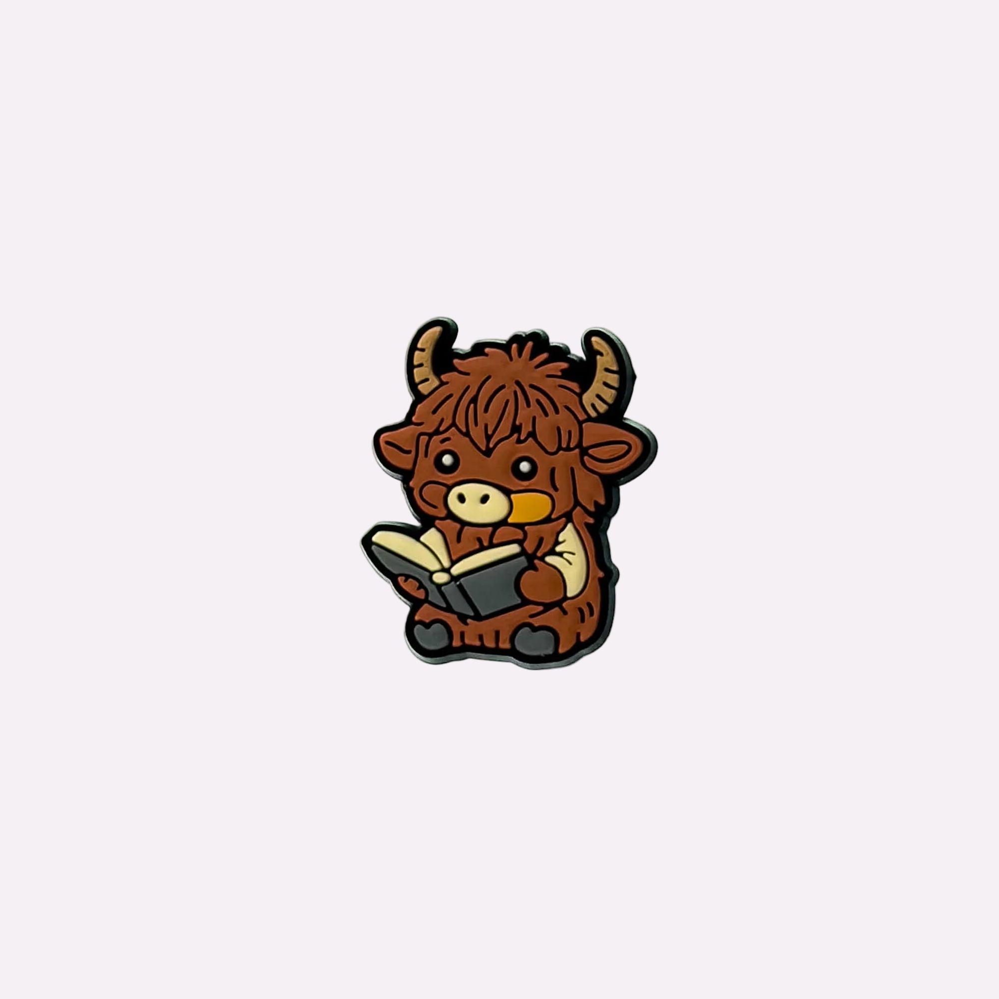 Reading Highland Cow Charm