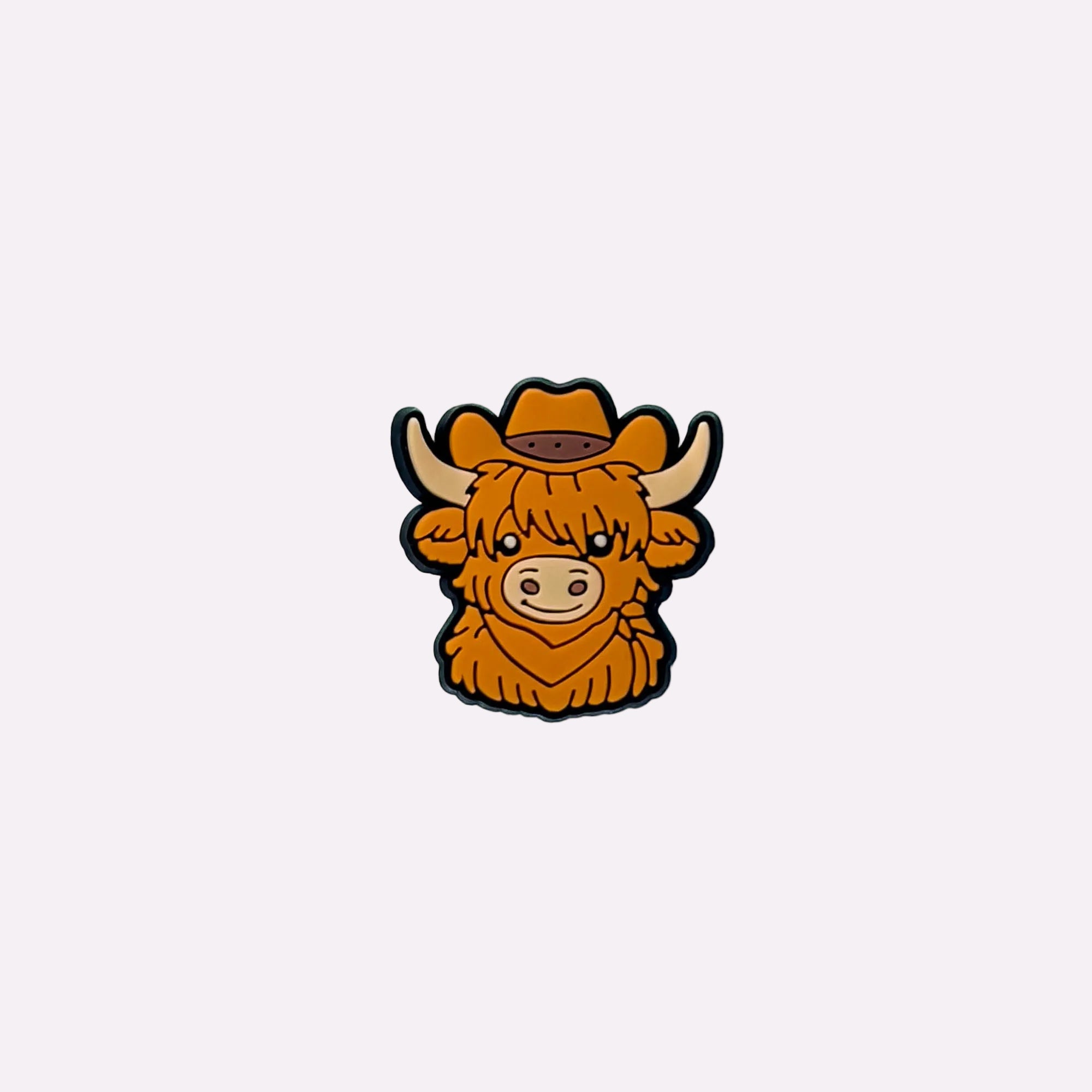 Cowgirl Highland Cow Charm